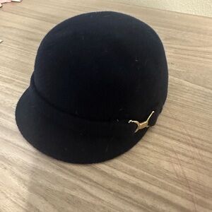 Janie and Jack Dark Blue Kids Hat with Gold Detail